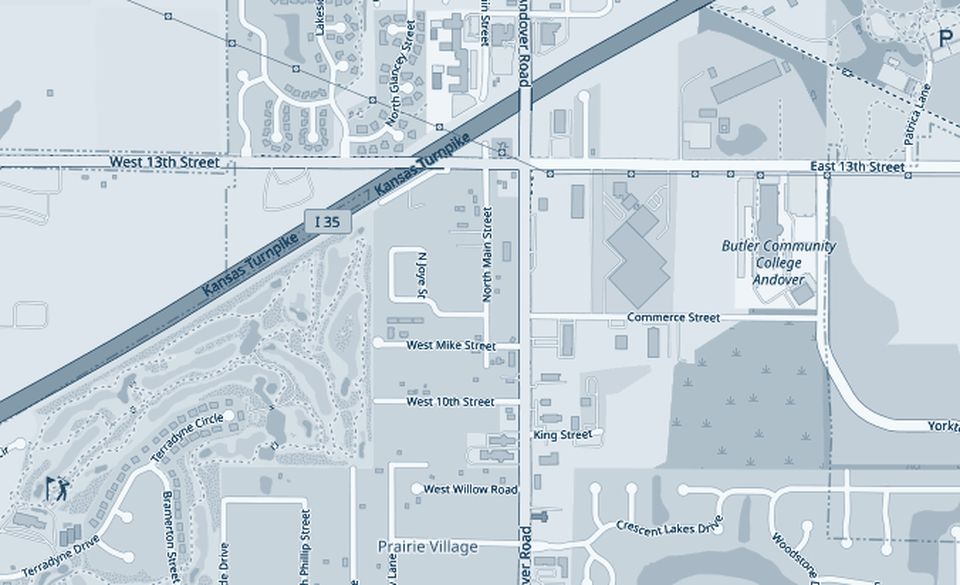 Street map of central Andover around North Andover Road, with the practice marked near Commerce Street